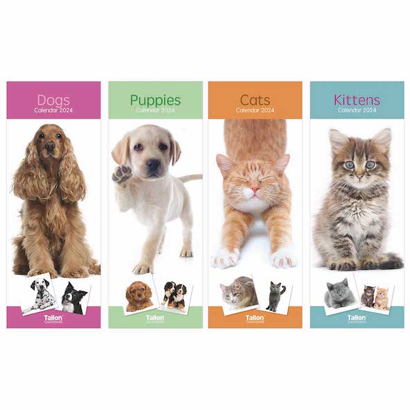 Calendar Super Slim - Dogs, Cats, Kittens, Puppies