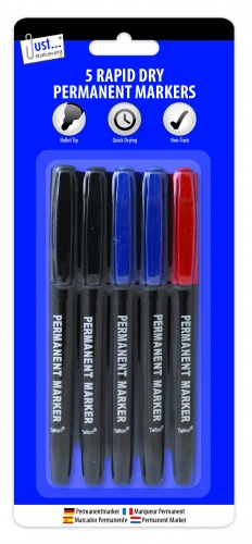 5 Rapid Dry Permanent Markers