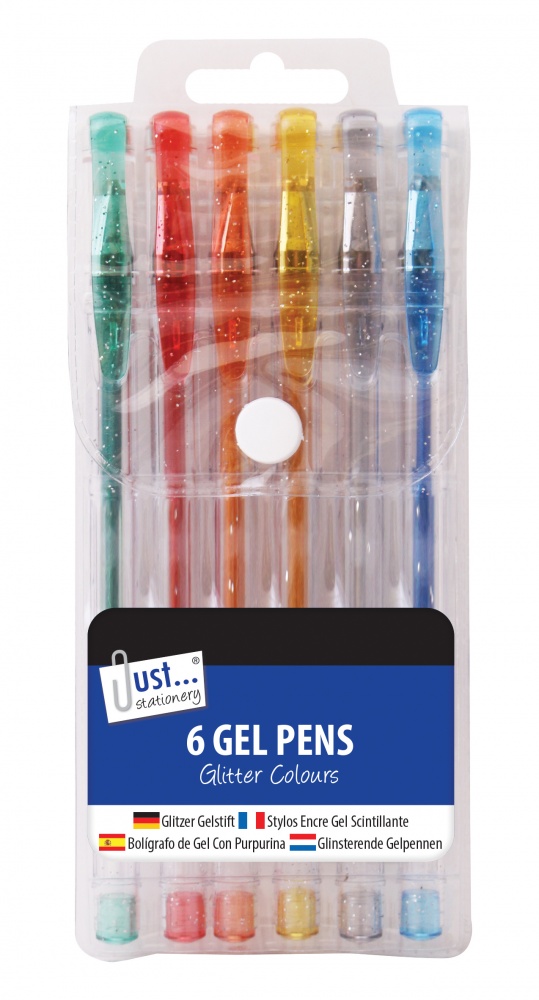 6 Glitter Gel Ink Pens