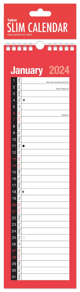 Calendar Red & Black - MTV Slim