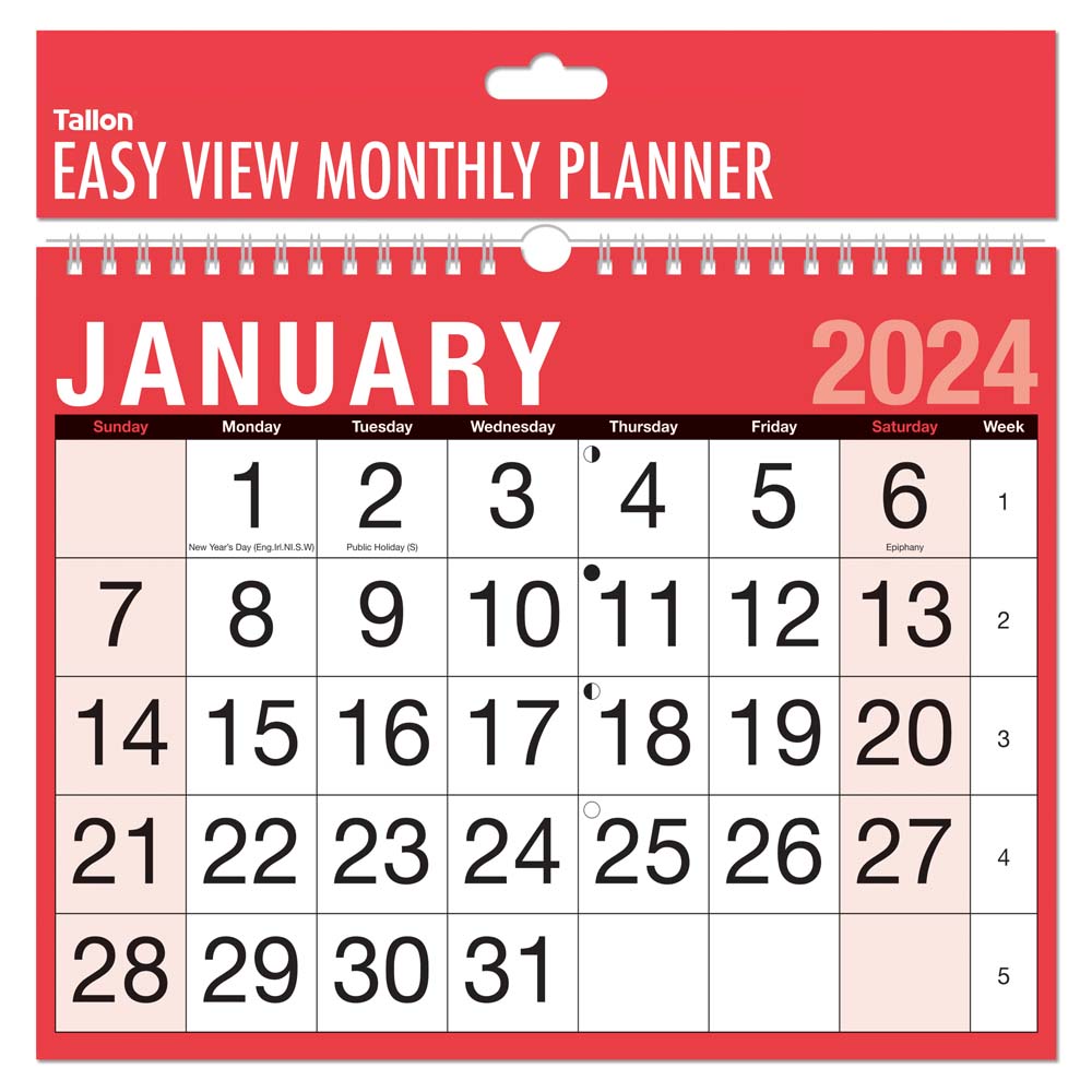 Calendar Red & Black - MTV Easy View