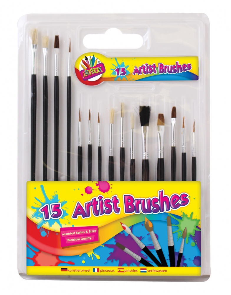 15 Piece Paint Brushes