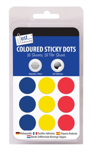 288 Coloured 19mm Sticky Dots