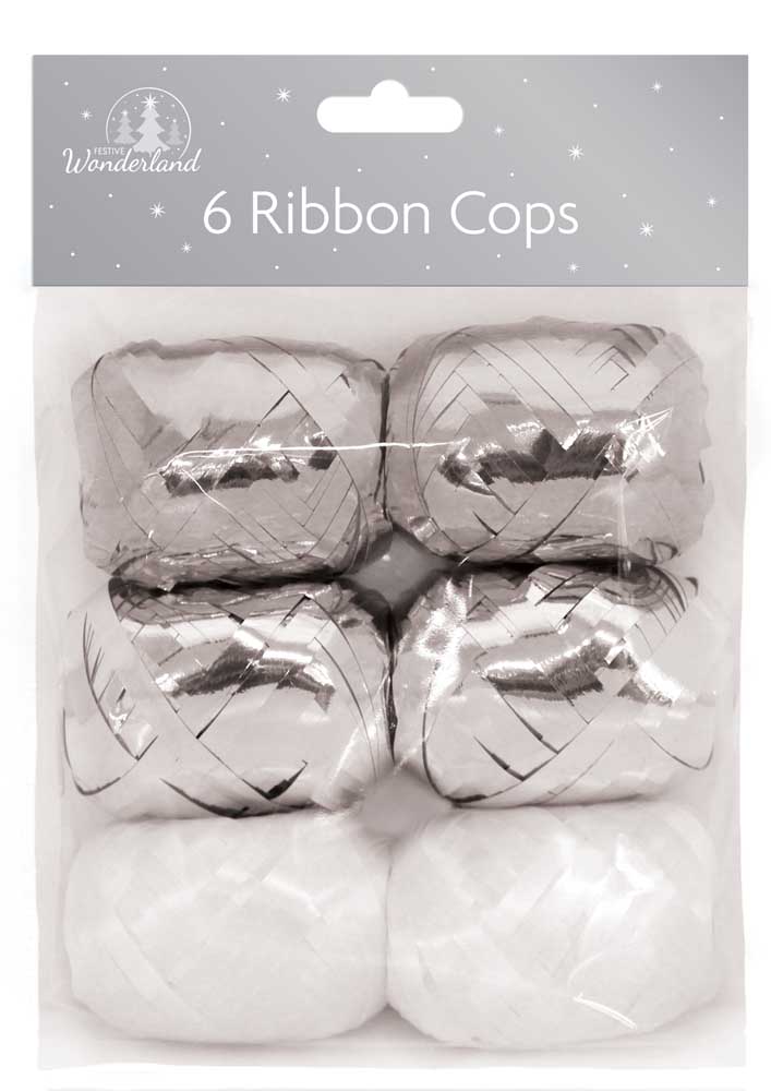 Cops XMAS 6 Ribbon,Silver & White